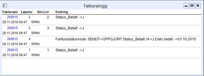 Fakturalogg