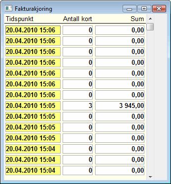 Logg av fakturakjøring