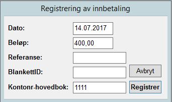 Registrering av innbetaling