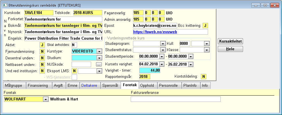 Etterutdanningskurs samlebilde - underbilde Foretak