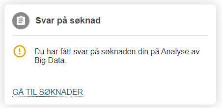 Varsel om avslag på søknad
