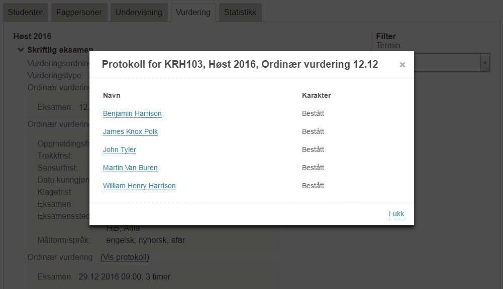 Vis protokoll