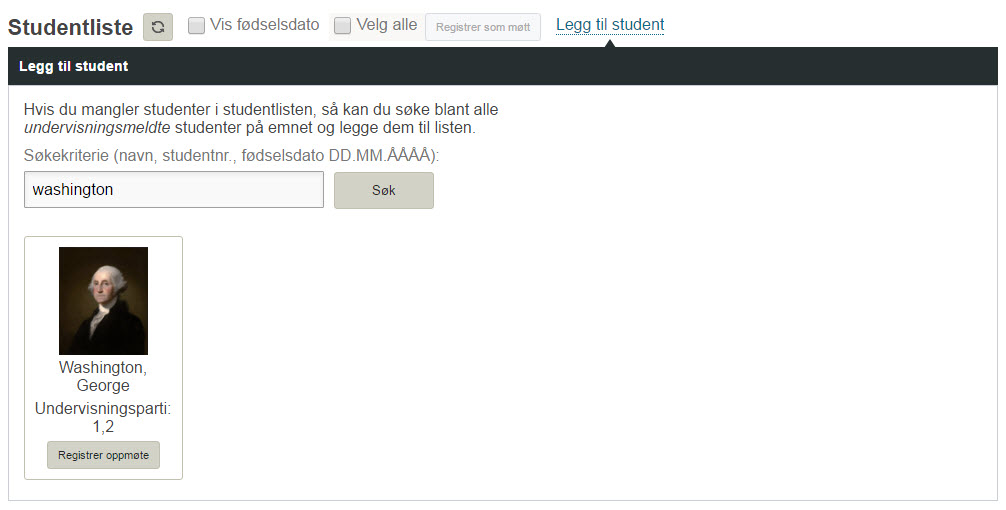 Legg til student