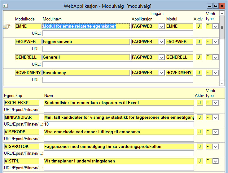Modulegenskap EXCELEKSP