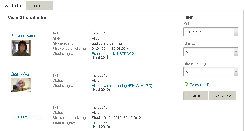 Fanen studenter