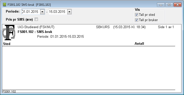 FS001.102 SMS-bruk