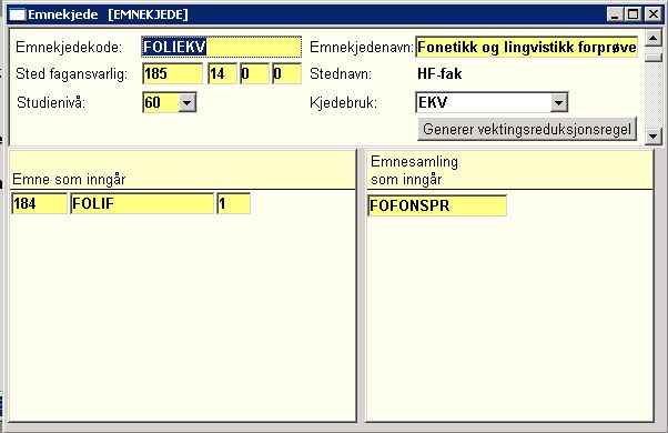 "Dobbelt" to-nivåbilde (Emnekjede fra modul Studieelementer, undermeny Krav og regler)