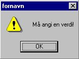 Obligatorisk felt mangler verdi
