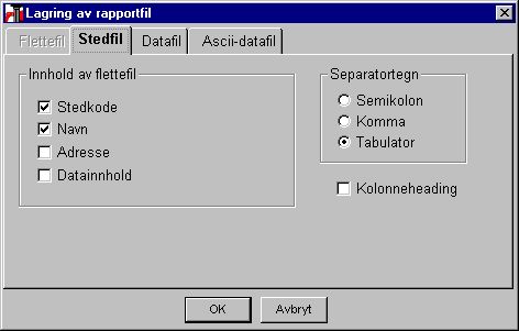 Dialog for å lagre stedfil
