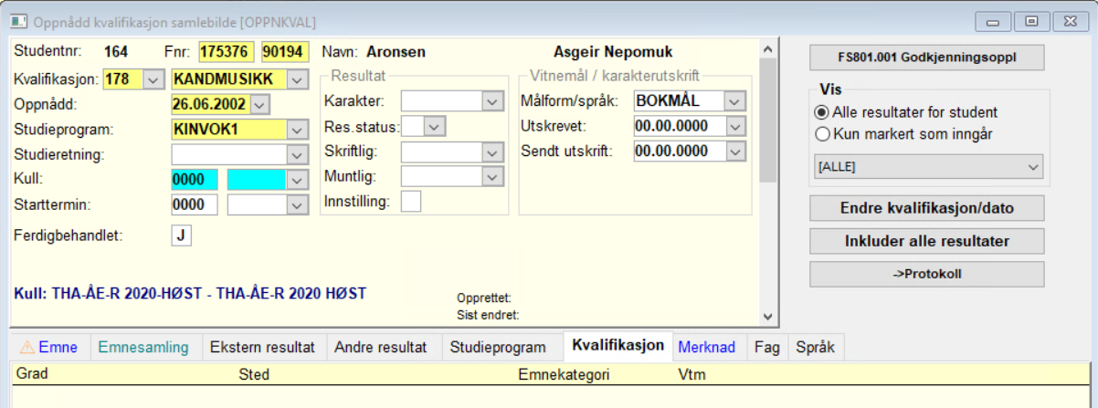 Oppnådd kvalifikasjon samlebilde - gammel modul