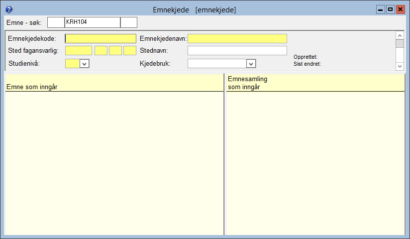 Emnekjede – søkemodus