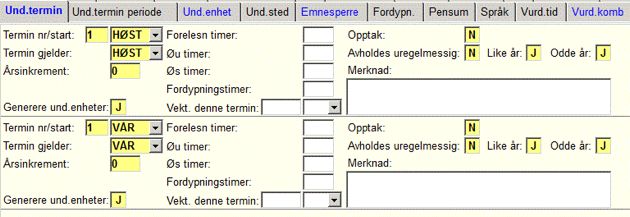 Emne samlebilde - Und.termin
