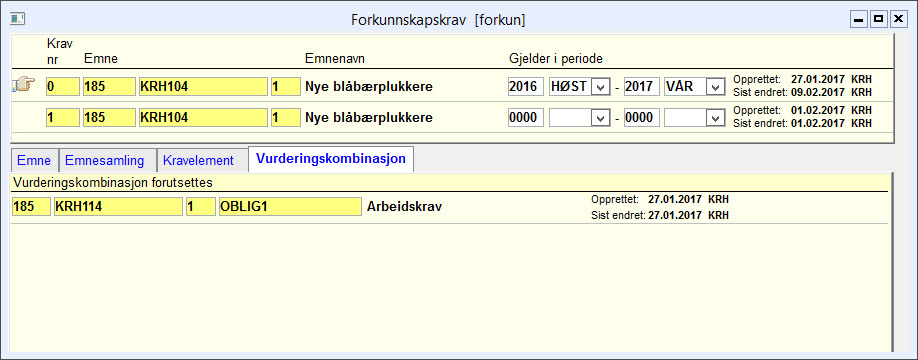 Underbilde Vurderingskombinasjon