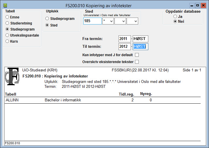 FS200.010 Kopiering av infotekster