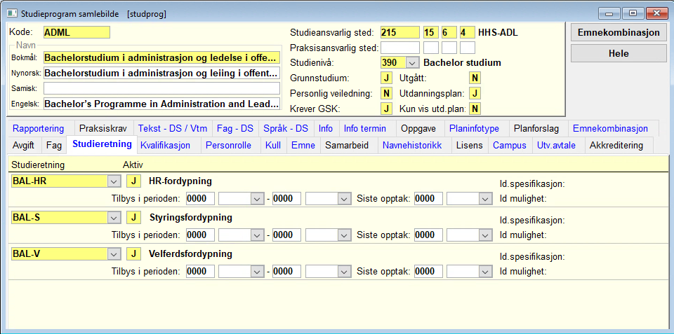 Studieprogram samlebilde - Studiereting