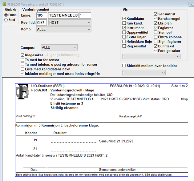 Rapport FS566.001 vurderingsprotokoll