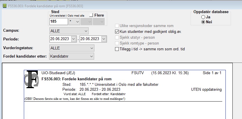 Fordele kandidater på rom